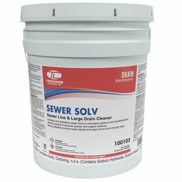Theochem SEWER SOLV - 50 LB PAIL, Sewer Line & Drain Cleaner Powder 100105-99990-76